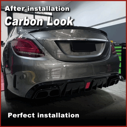 Difusor trasero Carbon Look faldón trasero para Mercedes W205 C43 AMG embellecedores de escape - Imagen 2 de 11
