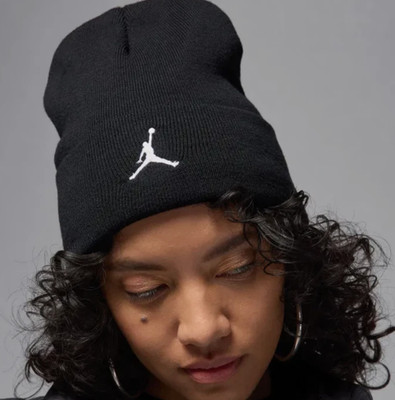 Jordan Peak Beanie Gorro Essential zwart Casual Sports Embroidered Logo NWT