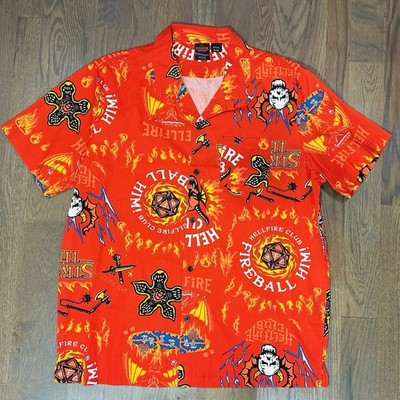 Netflix Stranger Things Hellfire Club Button Up Shirt Mens Size XL NWT