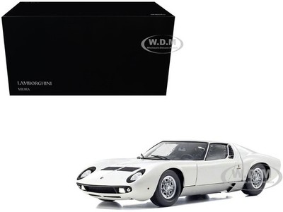 LAMBORGHINI MIURA P 400 WHITE 1/18 DIECAST MODEL CAR BY KYOSHO 08314 W