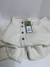 Goodfellow  Co. Men's Quilted Snap Pullover Sweatshirt X-LARGE Ivory  251188 