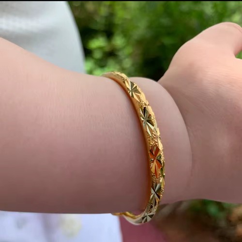 Baby Armreif Paar 24 Karat vergoldet - Bild 2 von 5