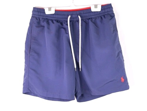 Polo Ralph Lauren Traveler Boxer Swim Shorts Men S  Navy Mesh Lined Drawstring