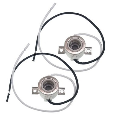 JNXQWE E11 Mini Candelabra Ceramic Screw Lamp Holder Base Socket,2-Pack gray 