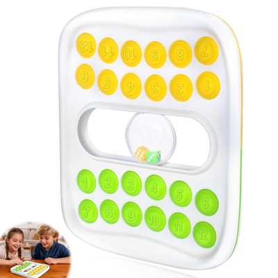 BUSOHA Pop Math Dice Game - 2 Player Portable Board Games Green + Yellow 