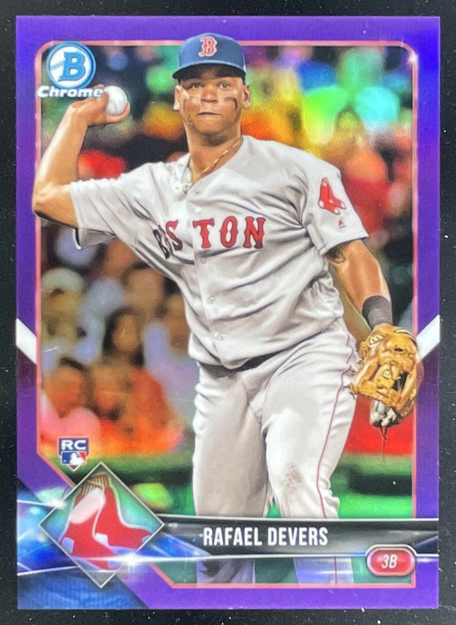 2018 Bowman Chrome Purple Refractor #8 Rafael Devers RC /250