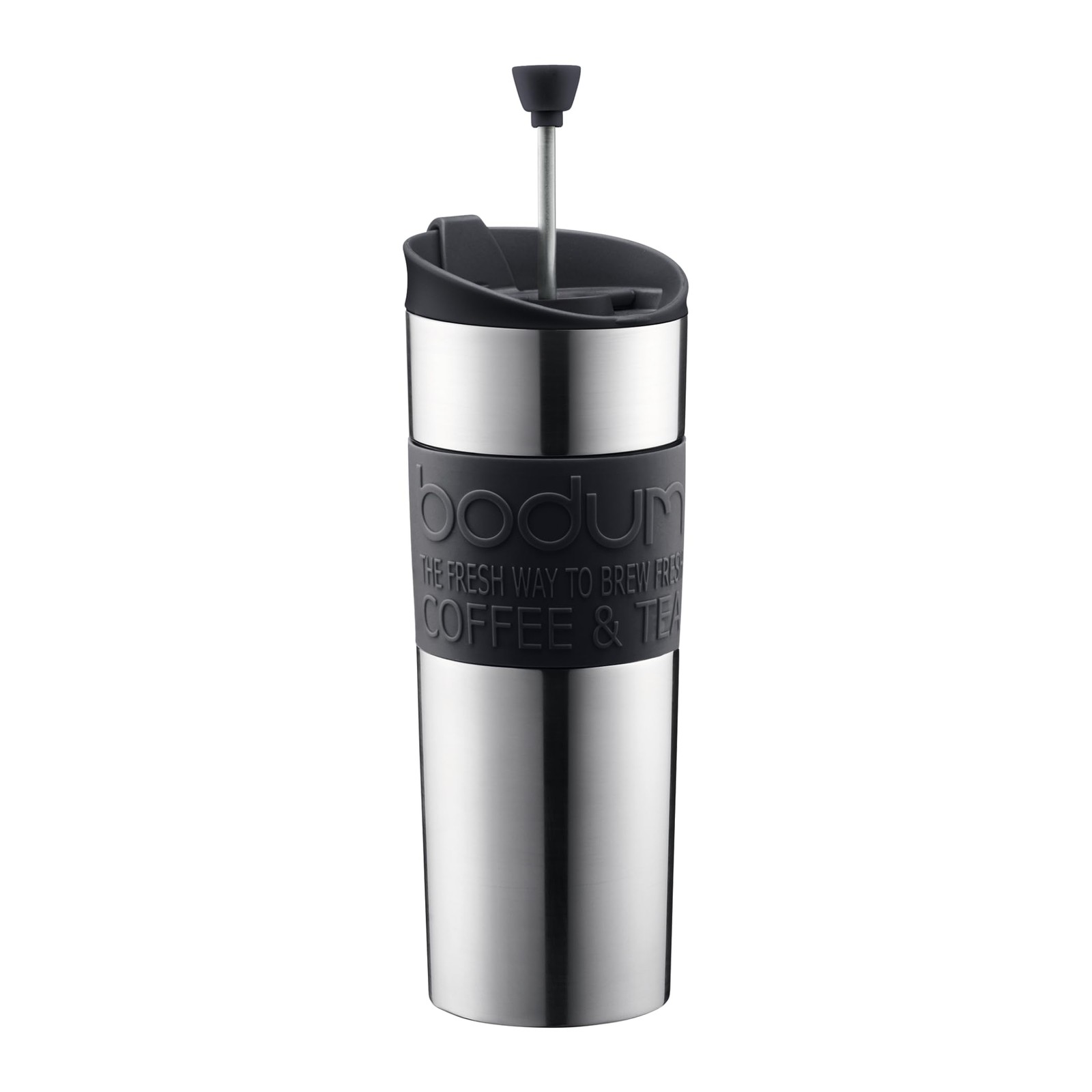 Bodum Travel Press, Vacuum Insulated, Stainless Steel 15oz (1 Count), Black 