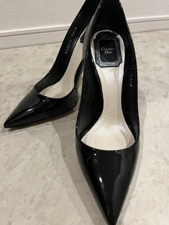 Escarpins Christian Dior talon cuir noir EU36,5/US6,5 59844c