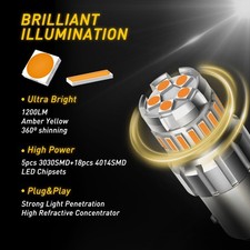 AUXITO 581 Led Py21w Indicator Bau15s Amber Light Bulbs Signal 1156 Car Bulb 12v