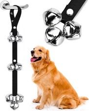 Leather Dog Door Bells for Potty Training, Big Brass Puppy Dog Door Bells