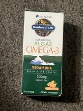 Minami Nutrition Algae Omega-3 Orange Flavor 60 Softgels Dairy-Free BB 12/2025