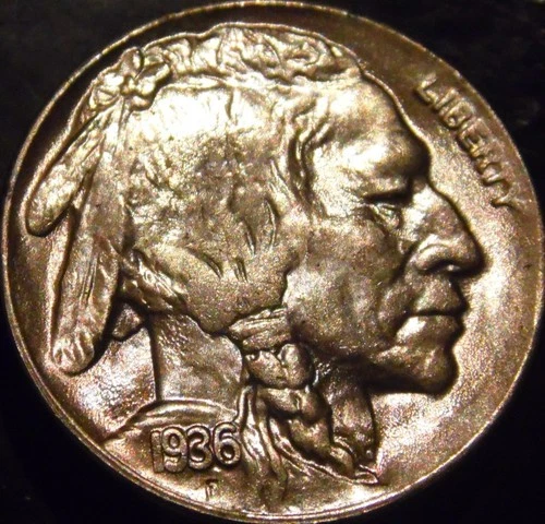 1936-D Buffalo Nickel Gem BU Uncirculated Full Horn