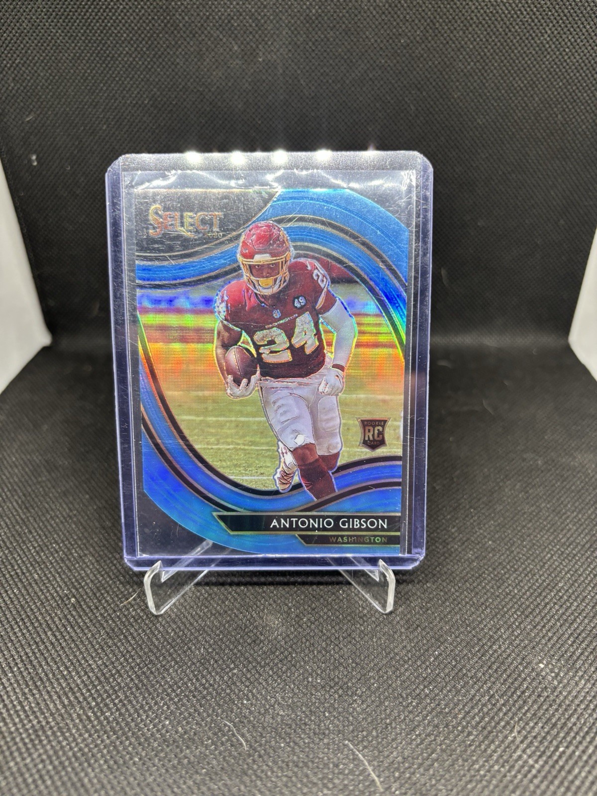 2020 Panini Select - Field Level Antonio Gibson #372 Blue Prizm Die-cut (RC)