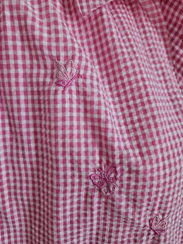 Camisa a Cuadros Rosa Vintage Bon Worth Bordada Mariposas Talla GRANDE Foto 2 de 4
