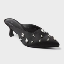 Women  s Katia Heels with Memory Foam Insole - A New Day Black