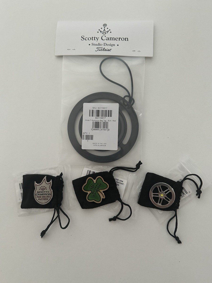 ラウンド用品・アクセサリー Scotty Cameron Circle T Aluminum Bag Tag New Scotty Cameron Circle T Aluminum Bag Tag & 3 Cameron