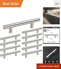 10 Pack Brushed Nickel Cabinet Pulls 3 Inch Kitchen Cabinet Handles Stain Ste...