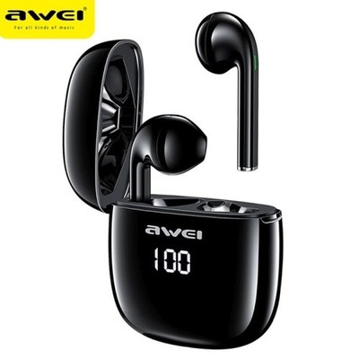AWEI Bluetooth 5.0 T28P TWS Kopfhörer + Dockingstation, schwarz