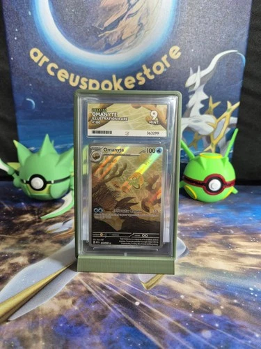 Pokémon 151 Omanyte Illustration Rare 180/165 - ACE 9(Protecter and Stand inc)