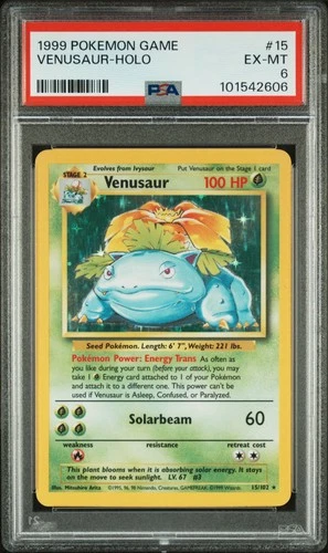 1999 POKEMON GAME #15 VENUSAUR-HOLO PSA 6