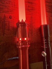 2 Battle Ready LED Lightsabers Duel Sabers Red Black AS-IS. Read Description.