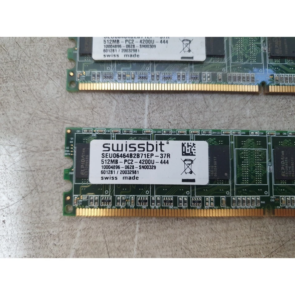 Lot of 2 Swissbit SEU06464B2B71EP-37R Memory 512MB PC2-4200 DDR2 SDRAM 533-MHz - Image 3 of 4