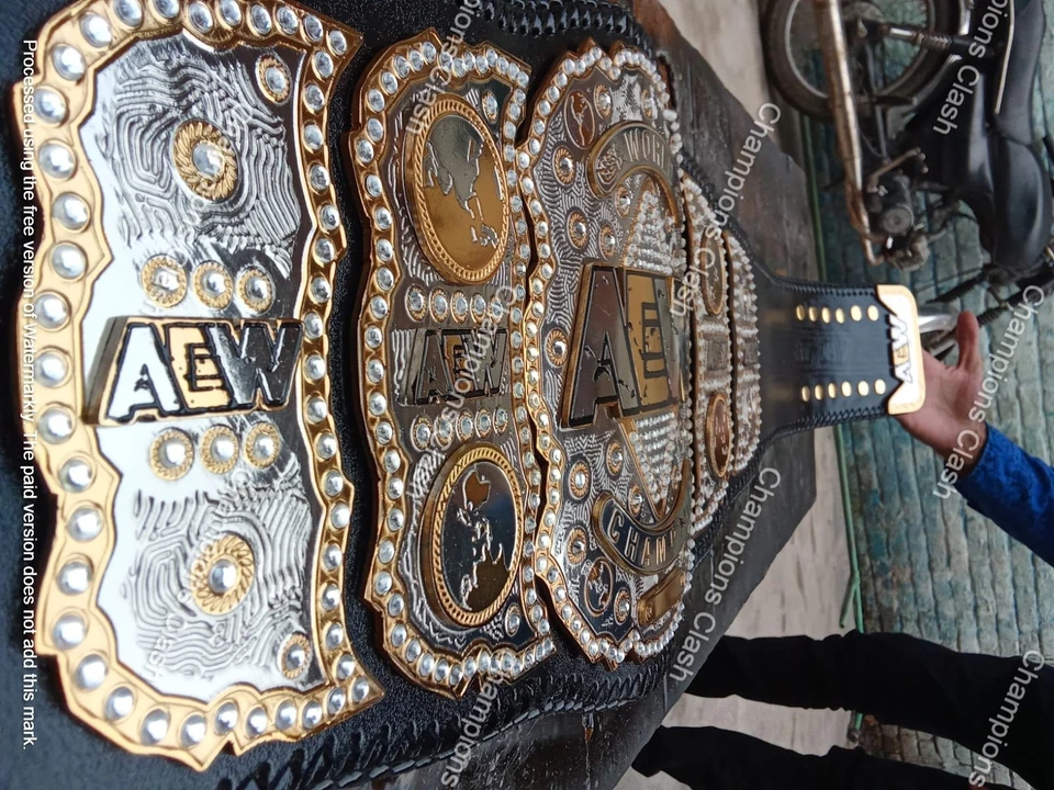 AEW World Wrestling Championship Title Replica Belt Adult Size Dual Plated