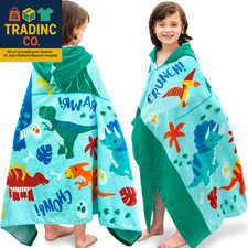 Dinosaur Hooded Towels for Kids Soft 100 Cotton Kids Beach Towel 30" X 50" for