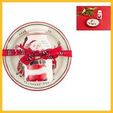 Mud Pie Vintage Milk And Cookie Set; plate 6 ...