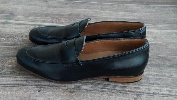 Men Navyboot Heels Black Leather 41 #B9A7