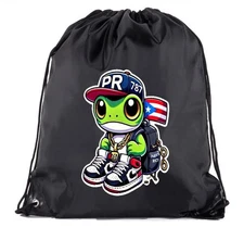 Puerto Rico Flag & Coqui Unisex Cinch Bag Free Shipping Rican Boricua