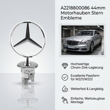 44mm Motorhaube Glänz Stern Emblem für Mercedes Benz W202 W203 W210 W220 W211 44mm Motorhaube Glänz Stern Emblem für Mercedes Benz W202 W203 W210 W220 W211
