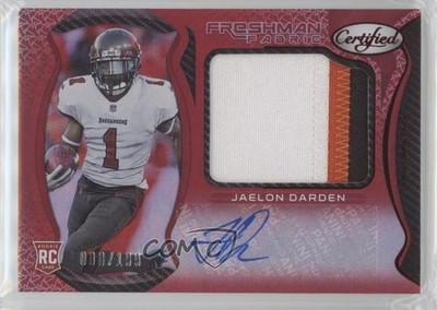 2021 Certified Mirror Red 3/199 Jaelon Darden #233 Rookie Auto RC 0rd2