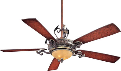 Elegant 5-Blade Wood Finish Ceiling Fan with 93W Light, Downrod Mount