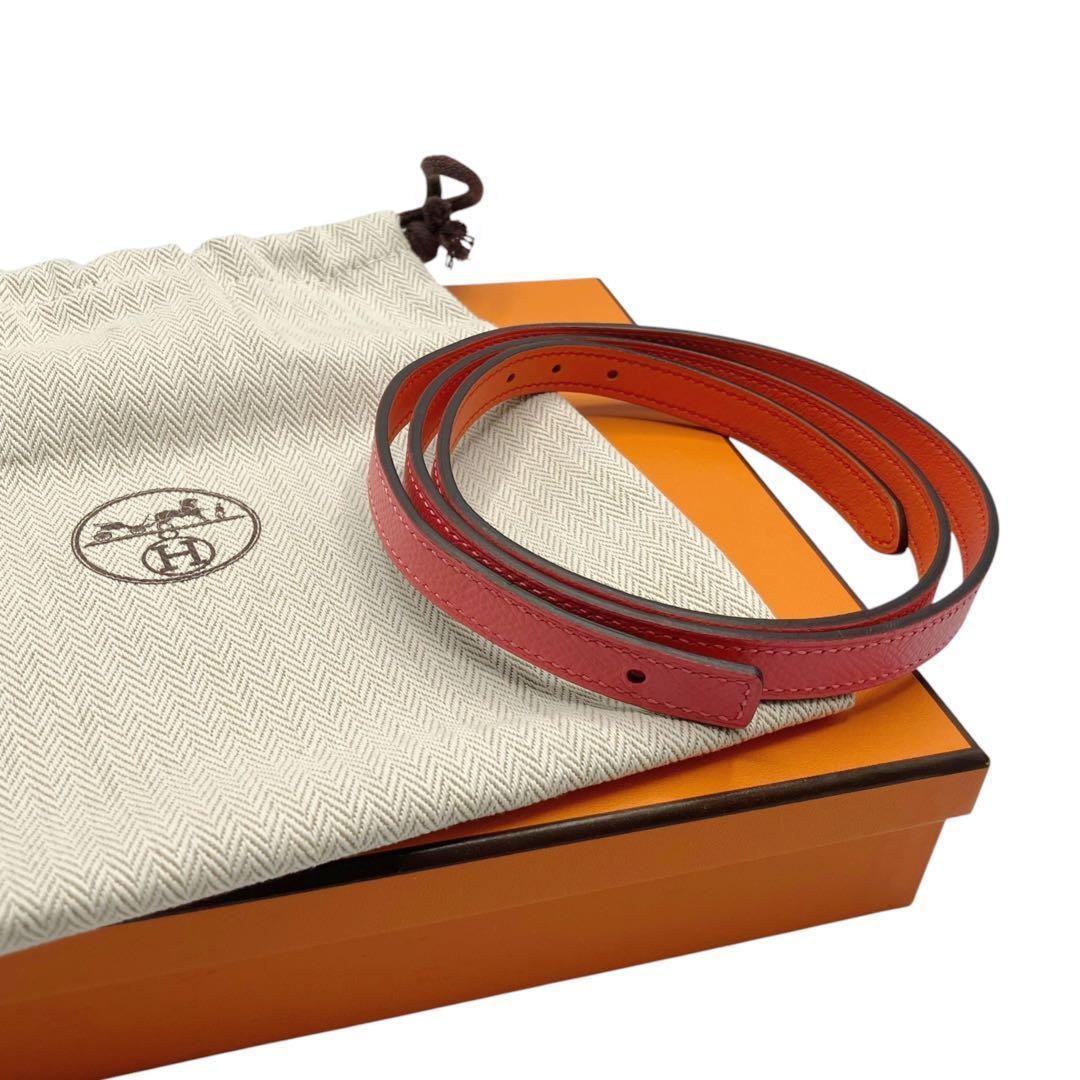 Hermes 85 pink and orange leather belt in excellent condition