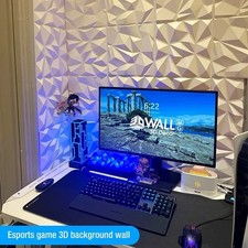 12pcs 3D Textured Wall Panels 30cm Wood Grain Wall Sticker Decor Tiles Living Ro