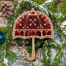 DIY Bead embroidery kit on a plastic base Holiday Decor Craft gift