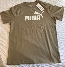 Puma T-Shirt Men  s Large Iced Coffee Brown Big Logo Graphic Tee Short Sleeve NWT