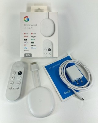 Google Nest GA03131-US Chromecast with Google TV (HD) Snow  Reset New bat.