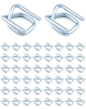 Metal Wire Buckle, 1/2" Width, 50 Pack, Silver, for Polypropylene Strapping Cord