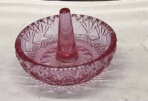 VIntage Fenton Pink  DUSTY ROSE Glass Ring Holder OR TRINKET DISH