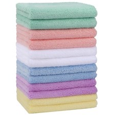 Baby Washcloths 12 Pack-Microfiber Coral Fleece Baby Bath Face Towel 7 x 9 Inch