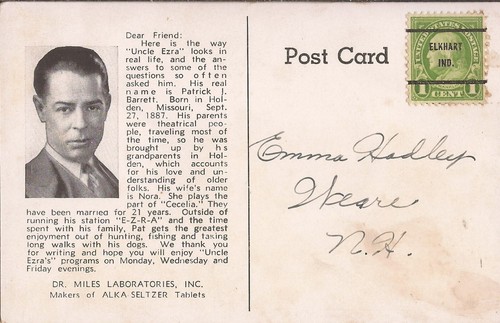 RADIO SHOW - Uncle Ezra - ALKA SELTZER ADVERTISEMENT - 第 2/2 張圖片