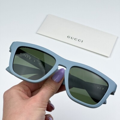 Gucci Men AUTHENTIC Sunglasses Light Blue Green Square  display picture 1