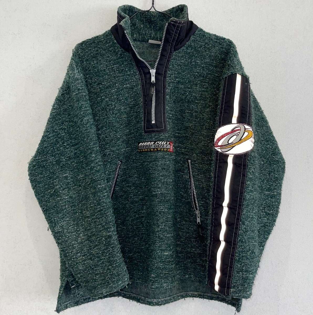ASICS VINTAGE 90u0026#039;S JUMPER 1/4 ZIP SWEATSHIRT FLEECE REFLECTIVE LOGO |  eBay