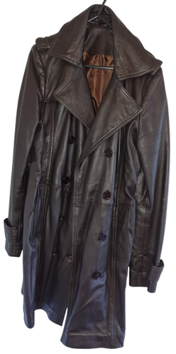 Ladies 100 % Genuine Sheep Leather Long Coat, Color: Brown, Size: Medium, LL-08 - Picture 13 of 19