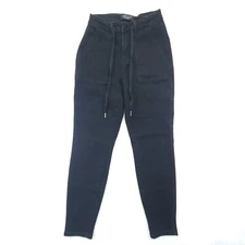 Judy Blue High Waist Jogger Pants Womens Size 1/25 Black Roll Cuff Denim JB8870