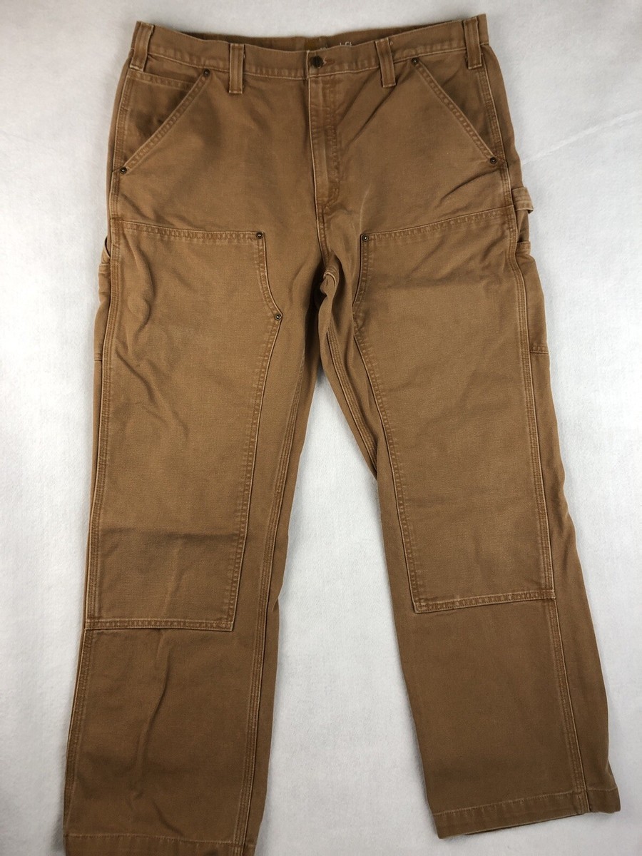 Carhartt Double Knee Pants Size 40x32 Denim Tan Jeans Sandstone | eBay