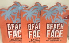 3 VICTORIA'S SECRET PINK BEACH FACE CLAY SHEET MASK WITH NOURISHING COCOA