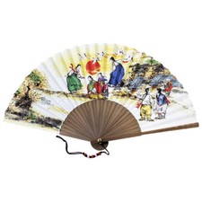 Korean Traditional Bamboo Hanji Hand Fan Norigae Large Folding Gift NEOLTTWIGI